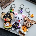 ※ブラックタンチワワ※★HALLOWEEN☆2WAY♪おばけスカートのチワワちゃん☆あみぐるみ☆ハロウィン