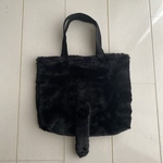 1さま専用 ふわふわ 黒猫のミニトート しっぽ付き ハンドメイド
