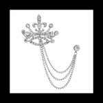 【tiara_kiraラペル ピンブローチ 。】王冠 ティアラ ダーク 襟 フォーマル ネクタイ ピンバッチ  ブローチ  シルバー かっこいい パンク ロック メンズ チェーン ゴシック