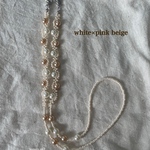 この時期大活躍間違いない🎀💞　🩰white×pink beige Perlマスクチェーン🩰