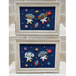 kogonta様オーダー品【送料無料】刺繍　フレーム　インテリア　トイプードル　宇宙旅行