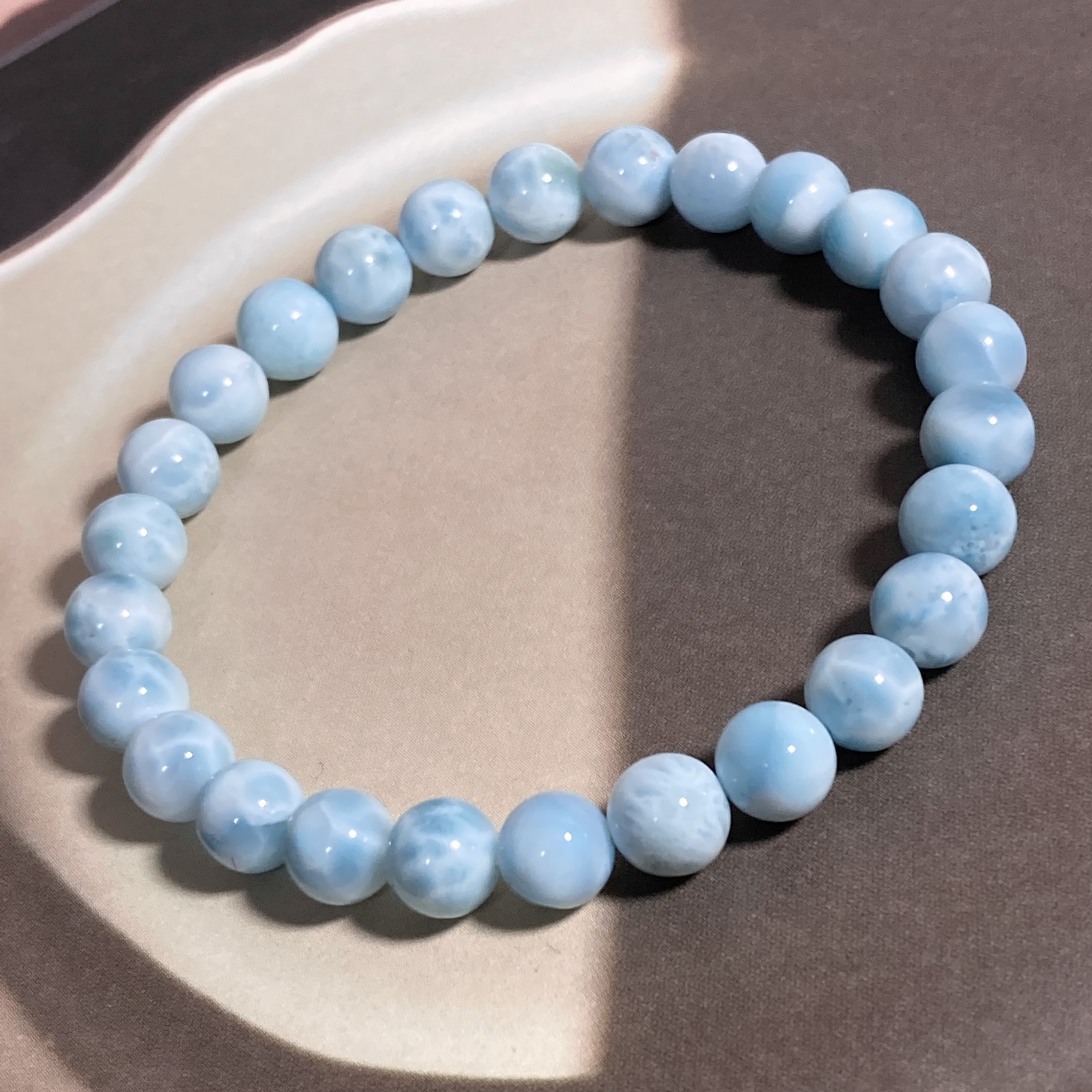 ラリマー AAグレード 10mm ブレスレット 内径約16cm 癒しの