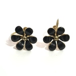 VINTAGE EARRING  ヴィンテージ　花　イヤリング　アンティーク  クラシカル　花　フラワー　大ぶり　クリップ　ナチュラル　90年代ビーズ　ビジュー　秋　秋冬　秋桜　