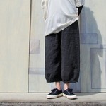 再販*ベルギーリネンのもんぺ*チャコールグレー