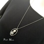 月夜の世界　ネックレス　ロングネックレス　パール　シルバー　パールネックレス　シルバーネックレス