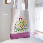 Spring garden手刺繍トートバッグ【K様専用ページ】