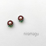 ビーズ刺繍ピアス