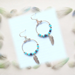 【SALE】フェザー×フープ　ピアス　◇イヤリング可