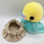 おでかけ おぱんちゅ * ナチュラル  タンブラーワッシャー　綿 リネン シーチング アベイ* 文鳥 着せ替え ぬいぐるみ 用*  20221001