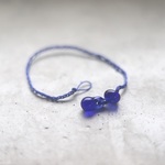 Something Blue（青い糸のお守り）：手首周り18cm用ブレスレット【現品一点物】