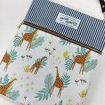 スリムタブレットバッグ タブレットケース ipadケース 小学校 ランドセル 男の子 北欧テイスト キリン ジャングル ダブルファスナー