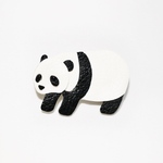 レザーブローチ:パンダ