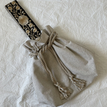 刺繍リボンワンハンドル巾着