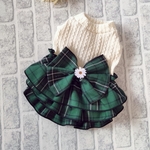 no.9  犬服　ワンコ服　ハンドメイド　ワンコ服　秋物犬服色違い3種ワンピース