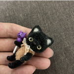 ハロウィンver  オレンジ黒猫ちゃん　モールアート　モールベア 