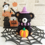 あみぐるみ💙ハロウィン🎃ホワホワ黒クマちゃんとカボチャ