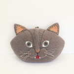 おとぼけ顔の猫のがま口ショルダーバッグ（カラー№１）