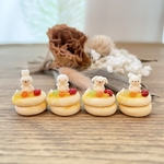 【受注製作】ミニチュアプチフルーツパンケーキ♪ ［ピアス、イヤリング、チャーム加工可能］［うさぎ、ひよこ、いぬ、くま］