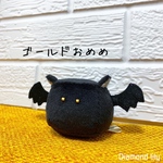 しかくいなにかさん　ミニサイズ　コウモリ (黒・ゴールド目)ver ぬいぐるみ