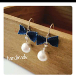デニムリボンピアス