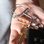 カラビナ65/オレンジアベンチュリン メンズへのバレンタインのプレゼントにカラビナキーリング・無料ラッピング