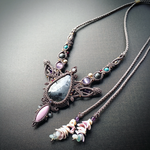 dendrite opal × phosphosiderite / macrame amulet  #マクラメネックレス#