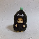 黒×くすみグリーン もこもこモンスター シルバニア 赤ちゃん 着ぐるみ