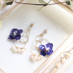 紫陽花と淡水パールのイヤリング/ピアス.:*:・'°☆
