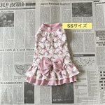 販売開始前☆リボンいっぱいのワンピ　(ピンク)　SSサイズ　犬服