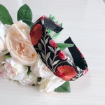 インド刺繍リボン　カチューシャ　花柄　レッド