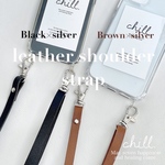 スマホショルダー【silver ver.】　brown/black 