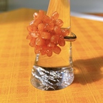 🧡［再販2］金木犀　🧡　リング　フリーサイズ　リング　オレンジ　#minne_new 大ぶり　#金木犀　#キンモクセイ