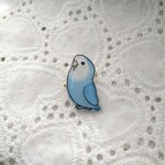 【New】親指サイズ コザクラインコのブローチ④ホワイトフェイス ブルー