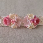 小花のくっつきピアス(ピンク)
