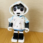 シロクマとブルーチェックパーカー