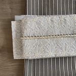 フラワー刺繍レース　半幅帯　／グレイッシュブルー