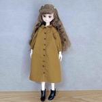 リカちゃんサイズ服 イエローシャツワンピース　●送料無料●