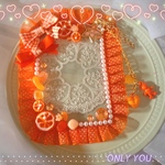硬質カードケースデコ　オレンジ🍊🧡