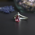天然ピンクトルマリン 1.05ct　ペアシェイプ　シルバーリング　天然石　シルバー925　一点もの