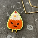 光る！蓄光パンプチキン(手刺繍ブローチ)