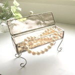 アクセサリーケース* シャンパンピンク×パール * ステンドグラス ジュエリーケース