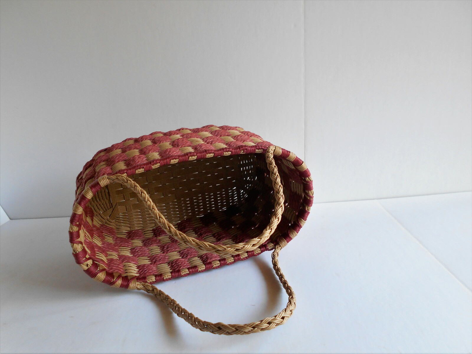 coo♡ページ　ハンドメイド　市松模様　バッグ 編み物バッグ 市松模様 チェック おでかけバッグ ハンドメイド