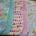 お名前スタンプ押 しておきます♪名前タグ付ガーゼハンカチ3枚セット