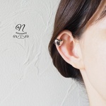 送料無料 シルバー＊ダブルハート♡イヤーカフ