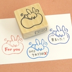 うさぎ ぷるぷるミニ枠・ゴム版はんこ