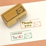 ねこ ミニ枠・ゴム版はんこ