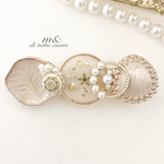milky white アンティーク調ヘアクリップ