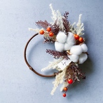 【cotton seed botanical wreath】綿の実　ボタニカル　リース　