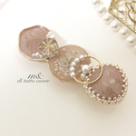 beige pinkアンティーク調ヘアクリップ
