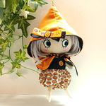 Halloweenコスチューム  マント&ワンピース&白のかぼちゃパンツ&ヘアクリップ 4点セット